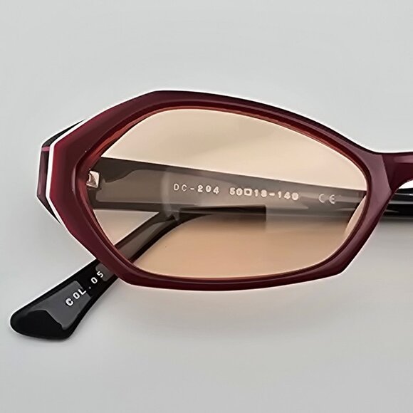 Eye-Tech Optique DC-204 Col. 05 Red Frame Light Orange Lens Cat Eye Sunglasses main image 13